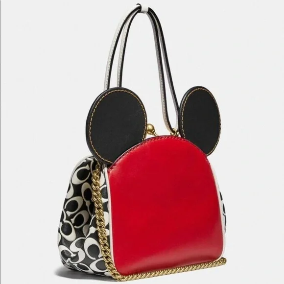 COACH MICKEY MOUSE X KEITH HARING KISSLOCK BAG